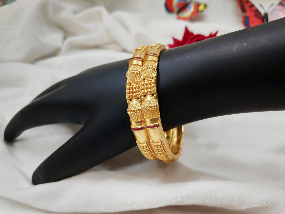 1 Gram Gold-Plated Brass Rajasthani Bangles
