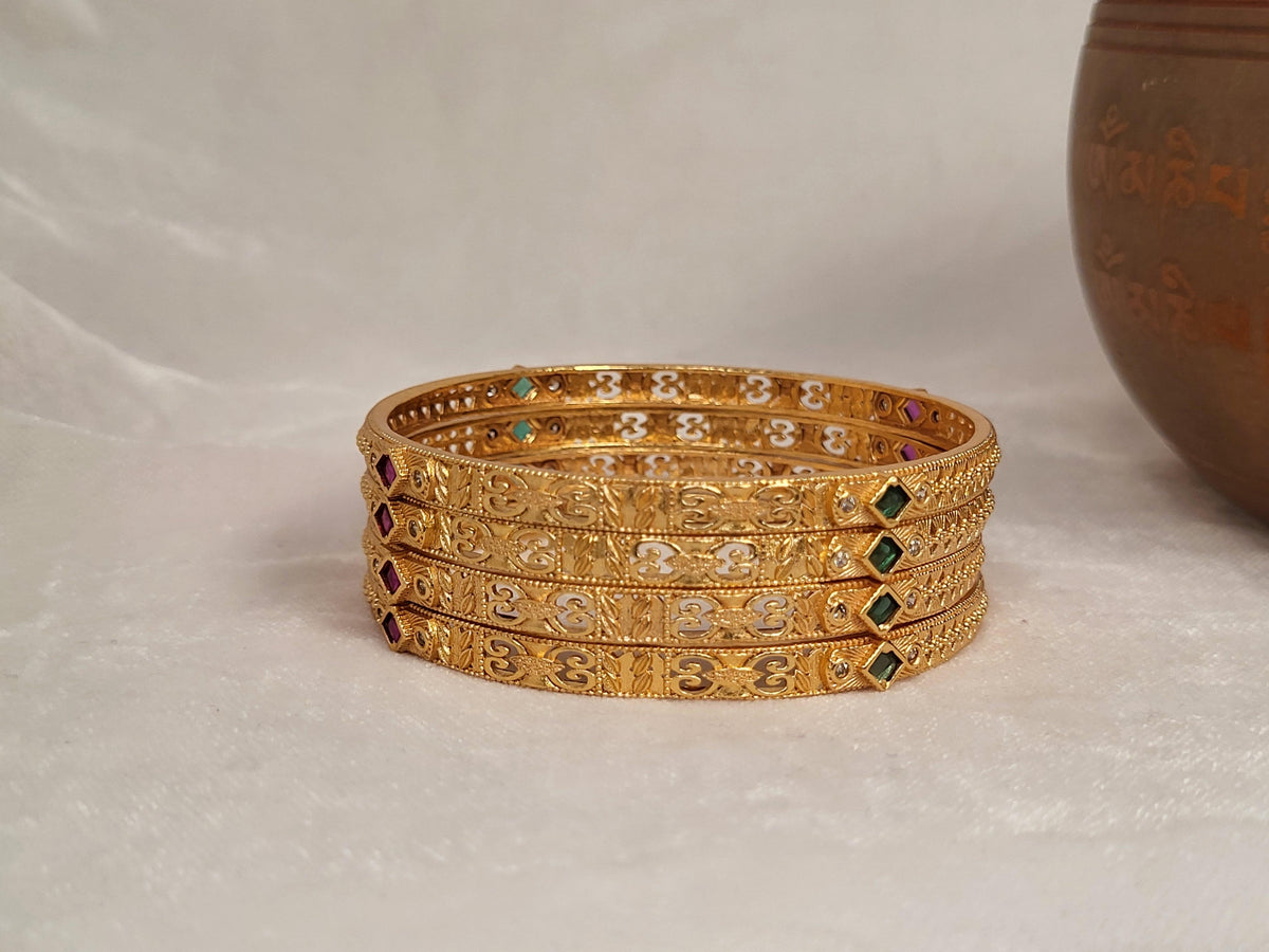 1 Gram Gold-Plated Brass Rajasthani Bangles