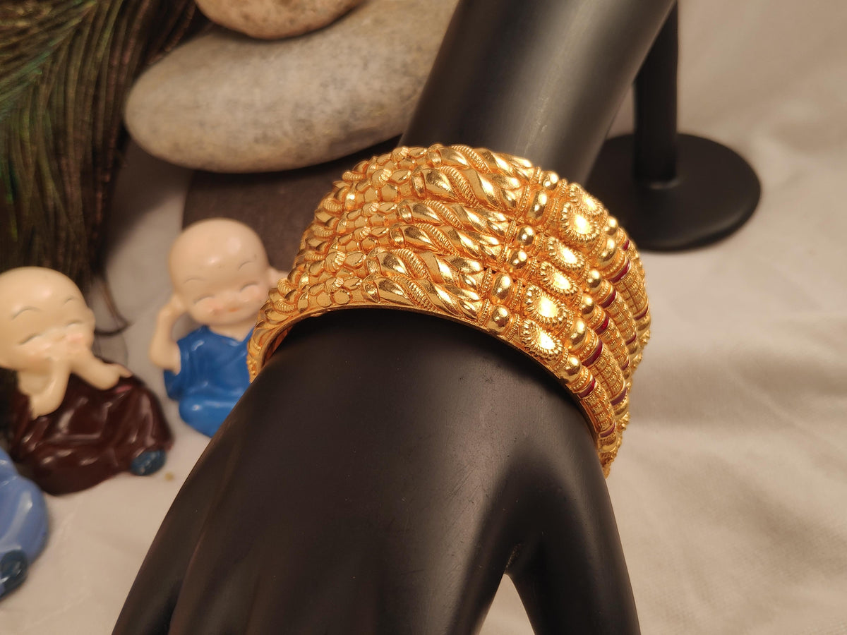 1 Gram Gold Plated Traditional Bangles for Women