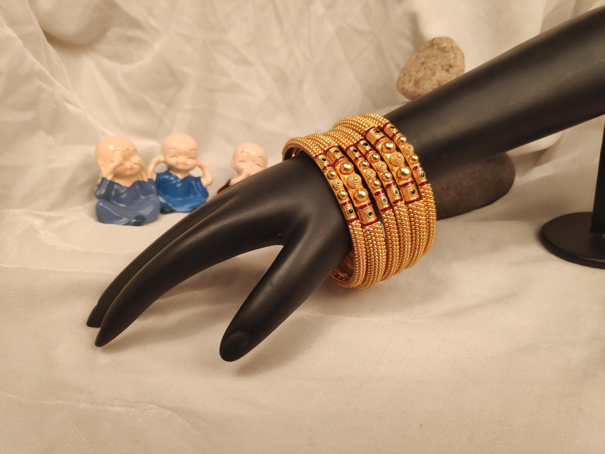 1 Gram Gold Plated Traditional Bangles for Women