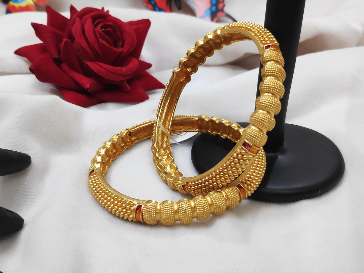 1 Gram Gold-Plated Brass Rajasthani Bangles
