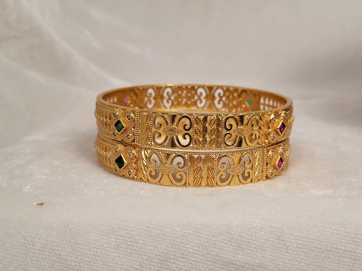 1 Gram Gold-Plated Brass Rajasthani Bangles