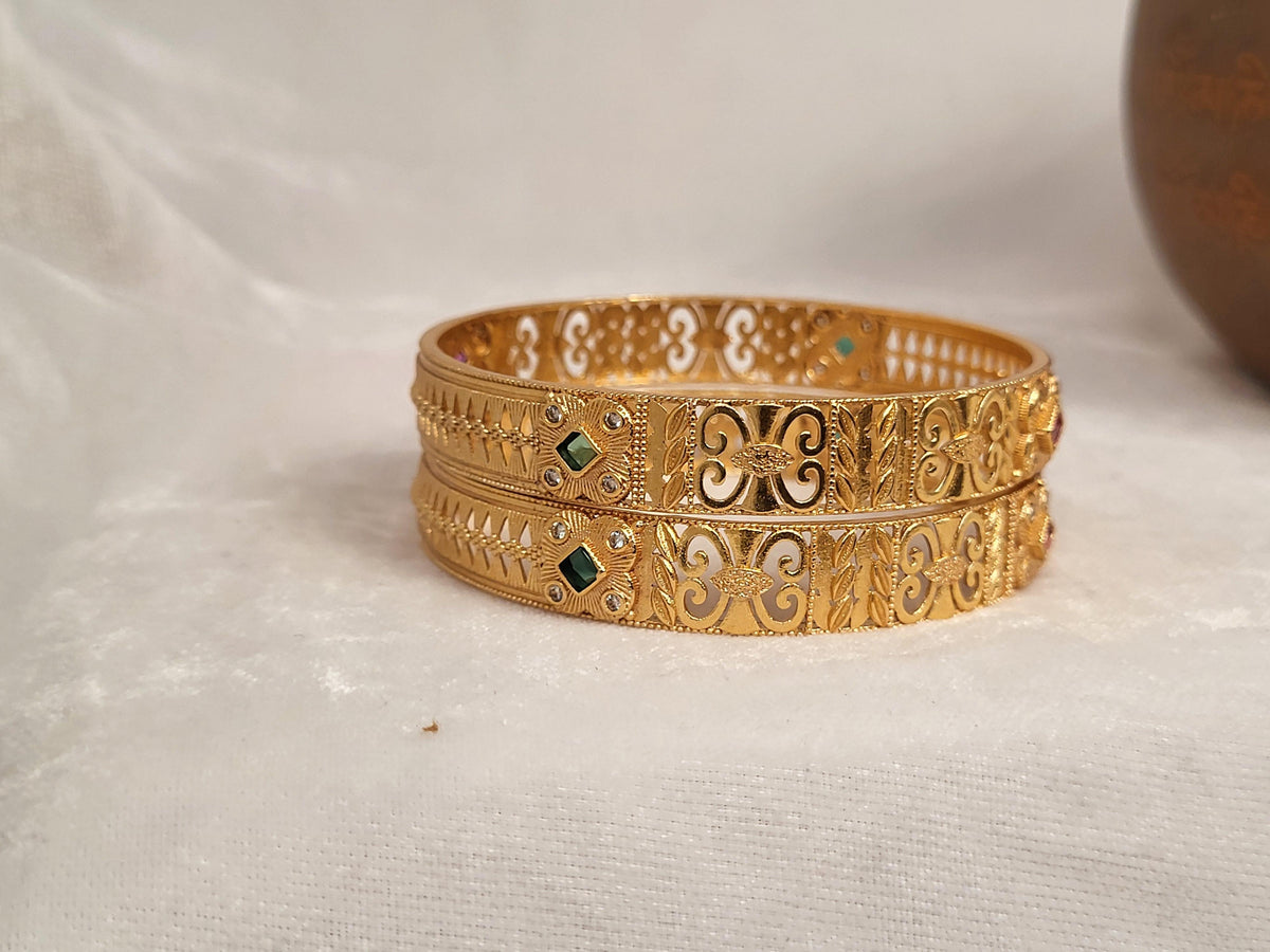 1 Gram Gold-Plated Brass Rajasthani Bangles