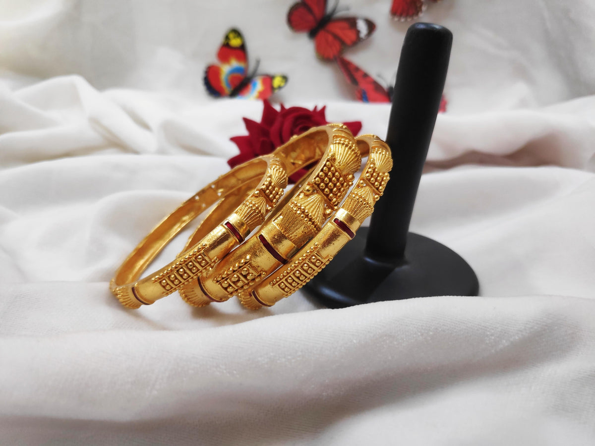 1 Gram Gold-Plated Brass Rajasthani Bangles