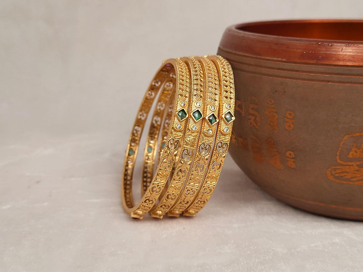 1 Gram Gold-Plated Brass Rajasthani Bangles