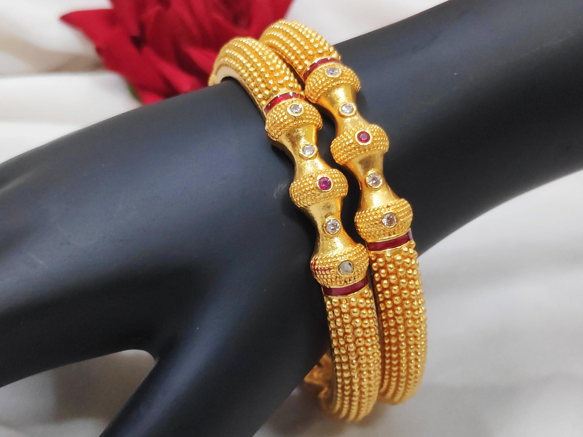 1 Gram Gold-Plated Brass Rajasthani Bangles