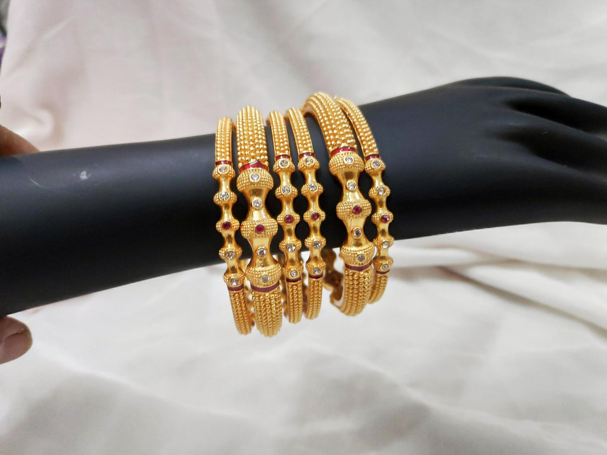 1 Gram Gold-Plated Brass Rajasthani Bangles