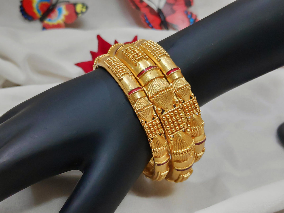 1 Gram Gold-Plated Brass Rajasthani Bangles