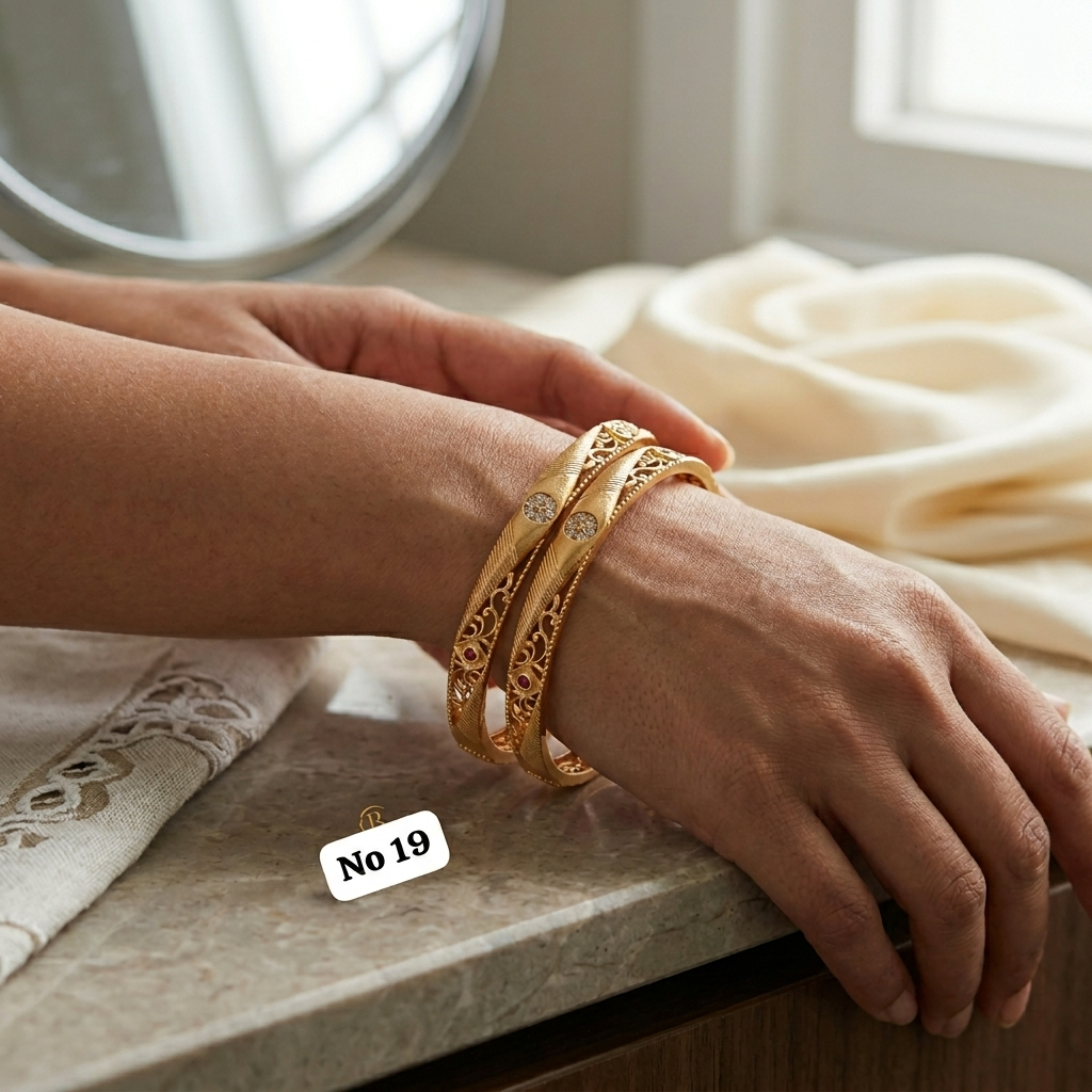 1 Gram Gold Plated Traditional Bangles for Women