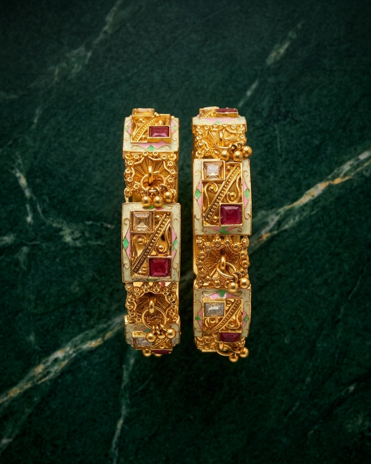 1 Gram Gold Plated Traditional Bangles for Women