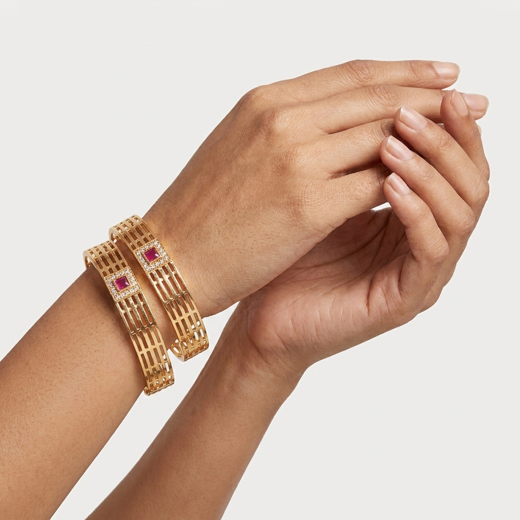 1 Gram Gold Plated Traditional Bangles for Women