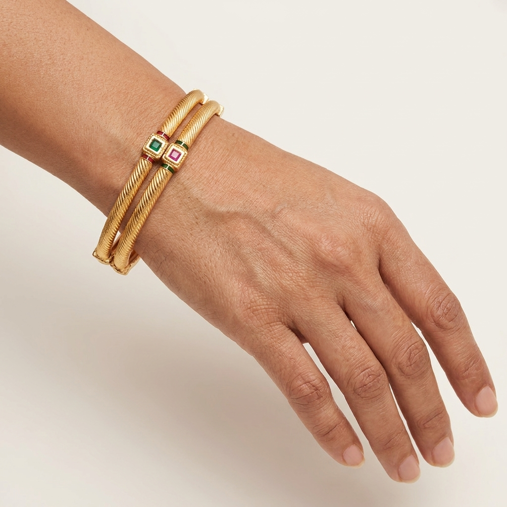 1 Gram Gold Plated Traditional Bangles for Women
