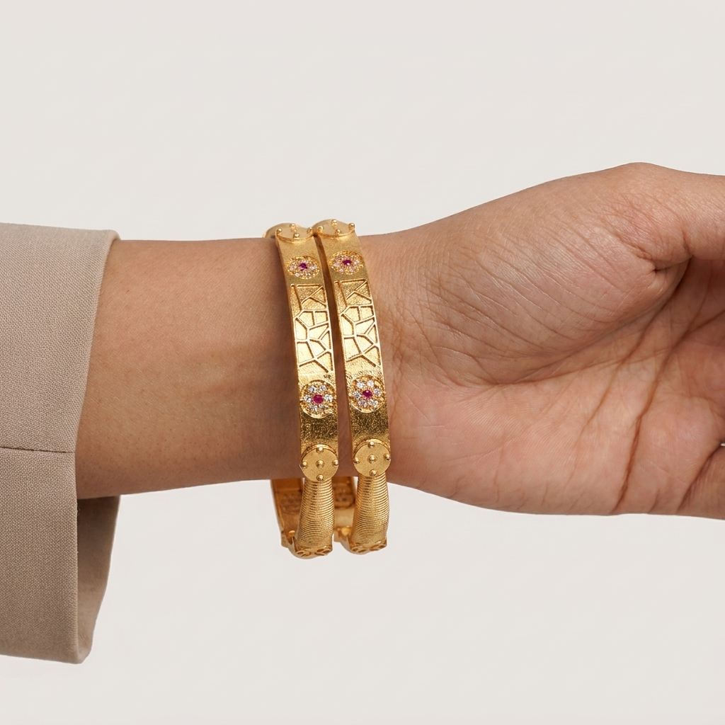 1 Gram Gold Plated Traditional Bangles for Women