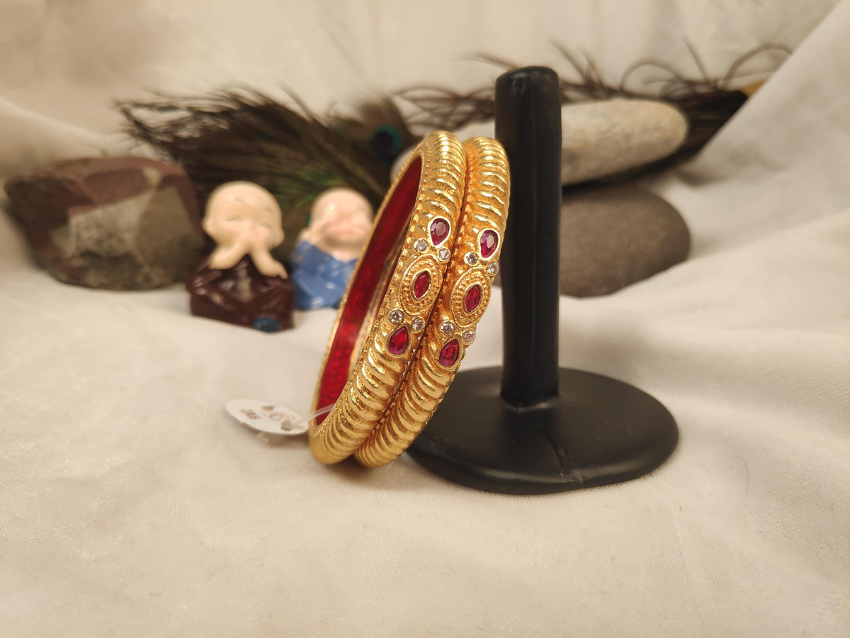 1 Gram Gold Plated Traditional Bangles for Women