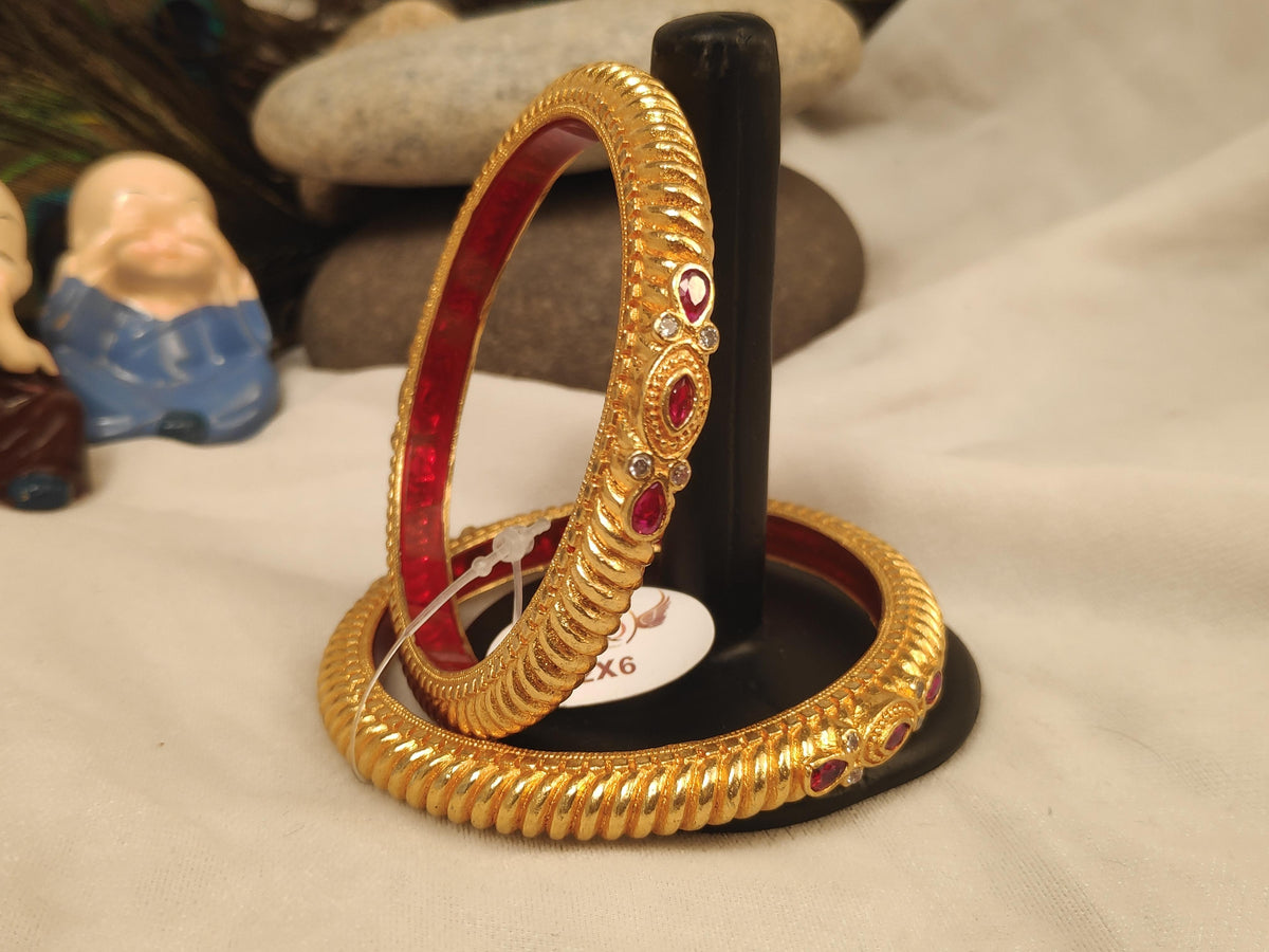 1 Gram Gold Plated Traditional Bangles for Women