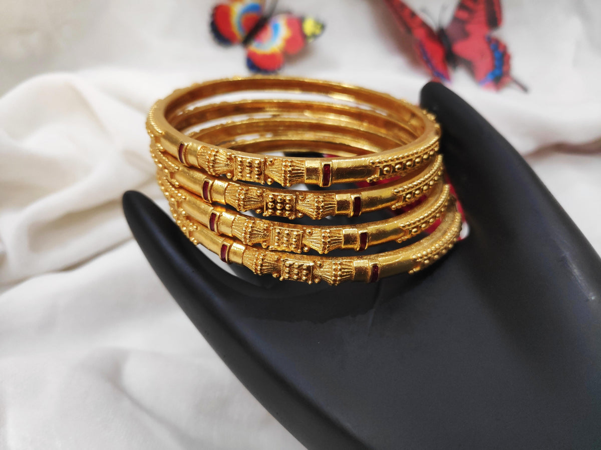 1 Gram Gold-Plated Brass Rajasthani Bangles