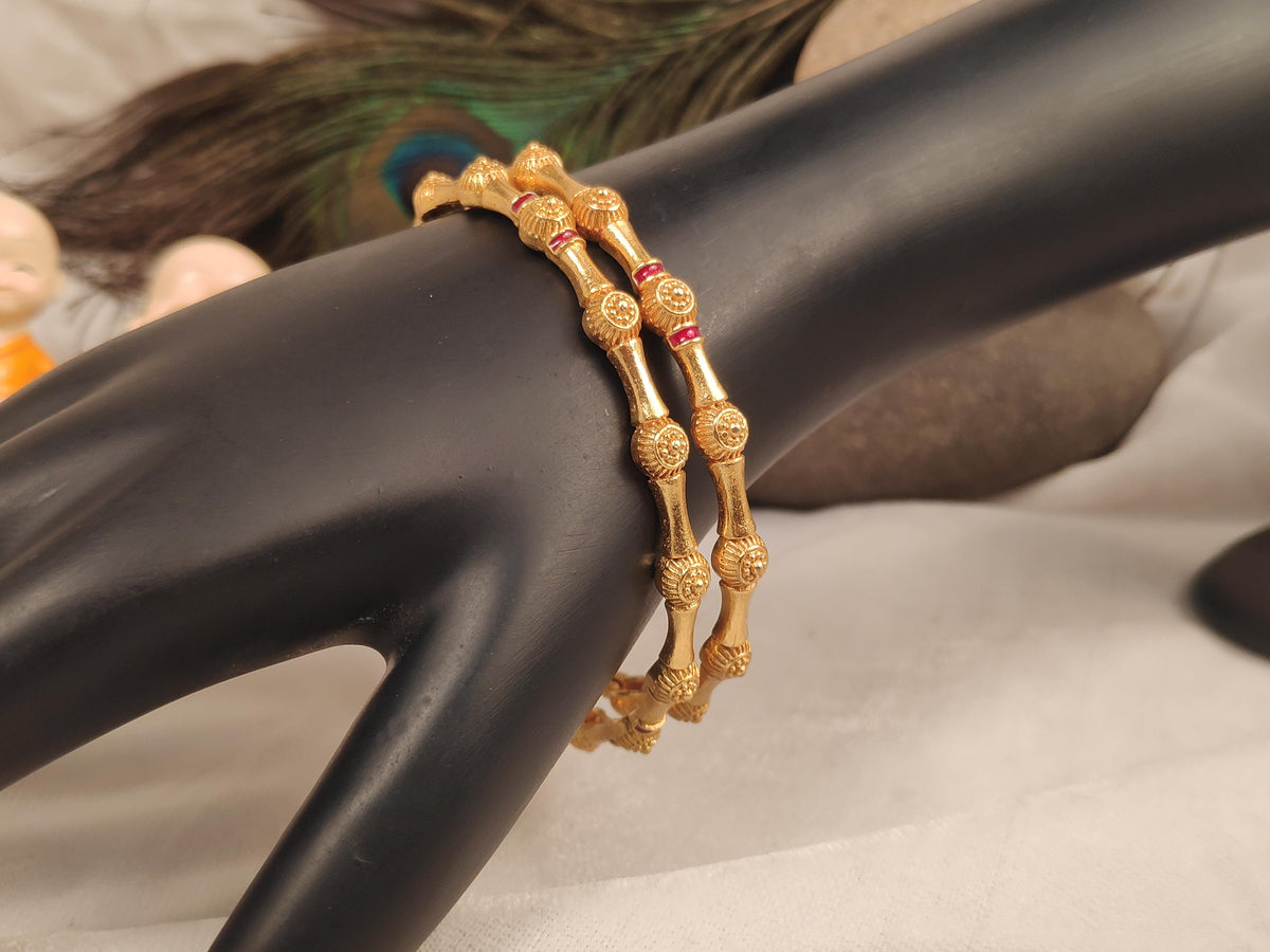 1 Gram Gold Plated Traditional Bangles for Women