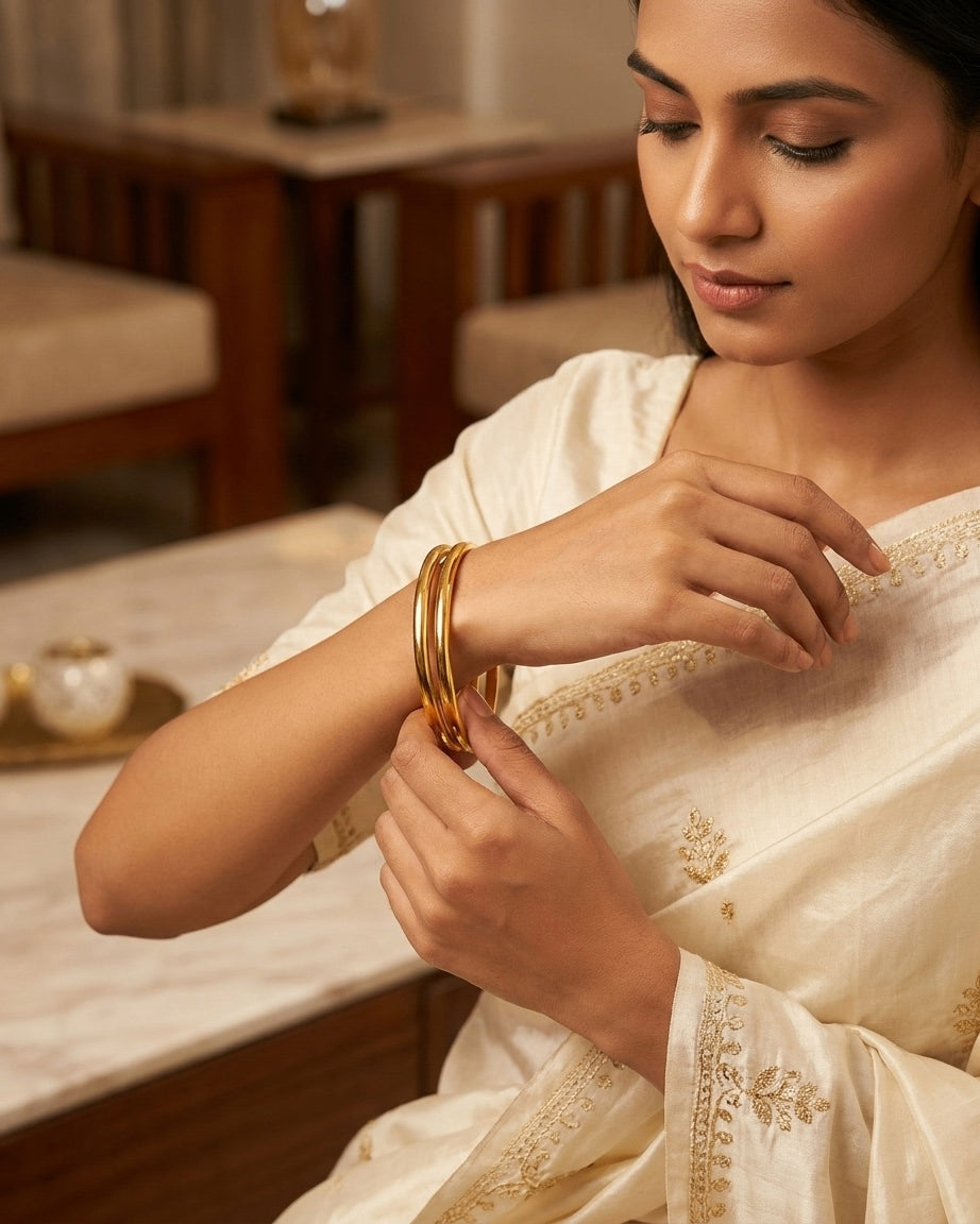 1 Gram Gold Plated Traditional Bangles for Women