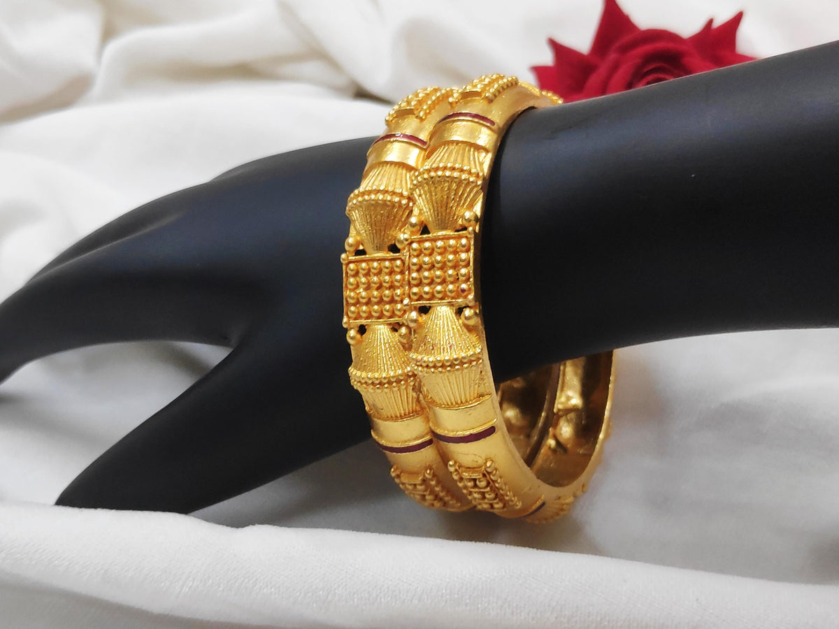 1 Gram Gold-Plated Brass Rajasthani Bangles