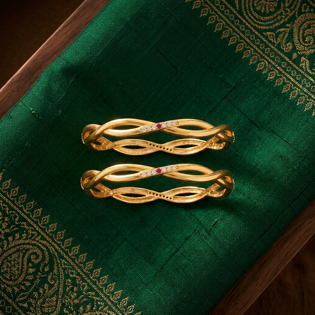 1 Gram Gold Plated Traditional Bangles for Women