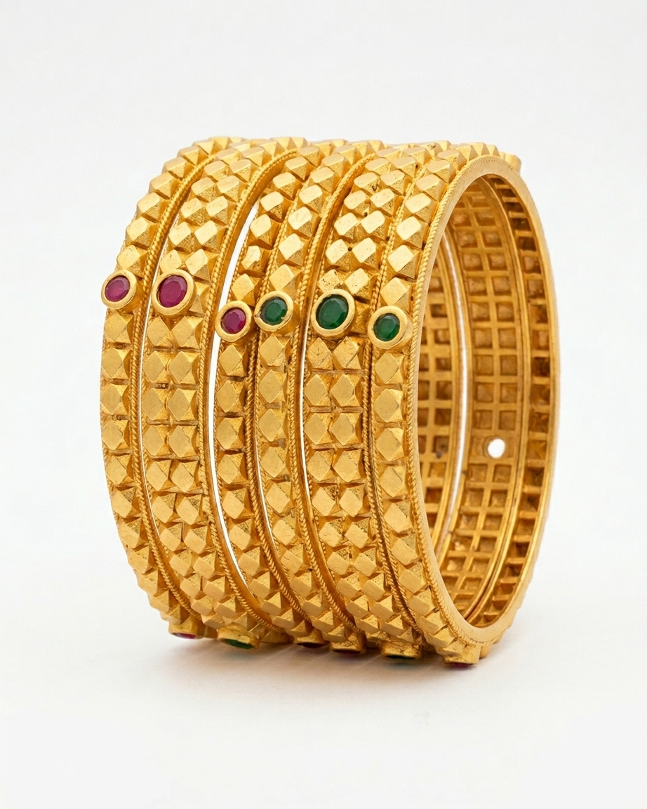 1 Gram Gold Plated Traditional Bangles for Women