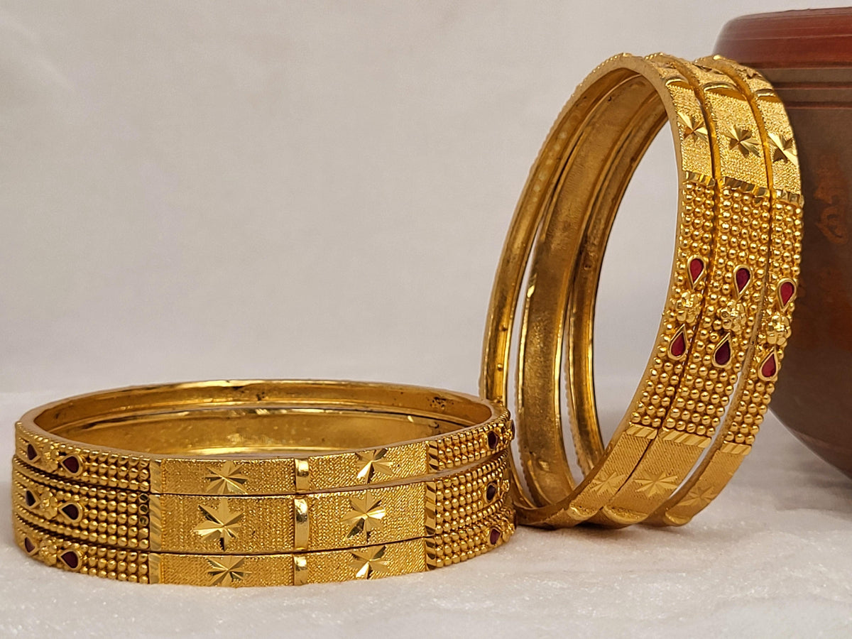 1 Gram Gold-Plated Brass Rajasthani Bangles