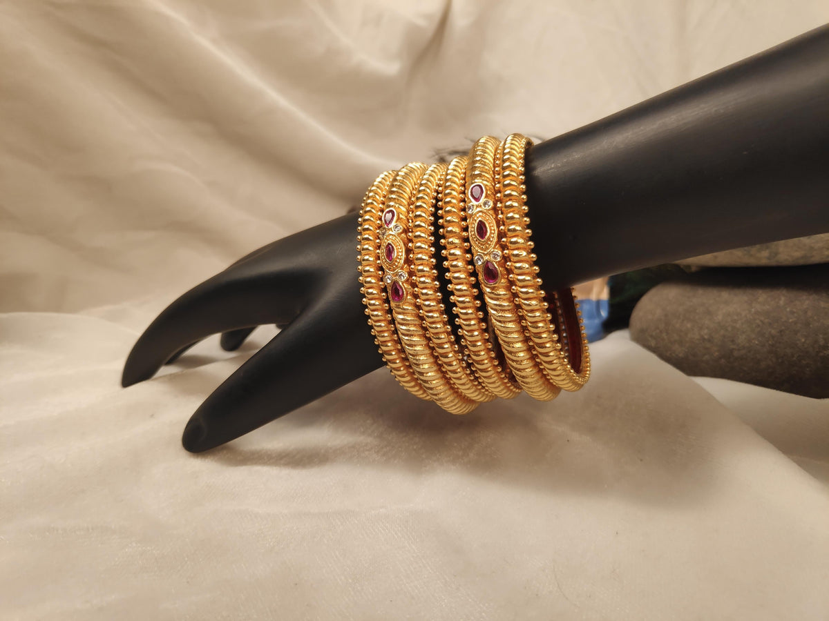 1 Gram Gold Plated Traditional Bangles for Women