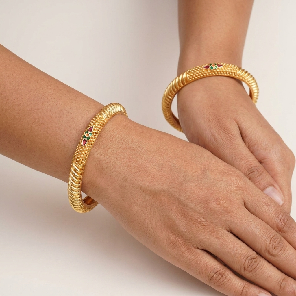 1 Gram Gold Plated Traditional Bangles for Women