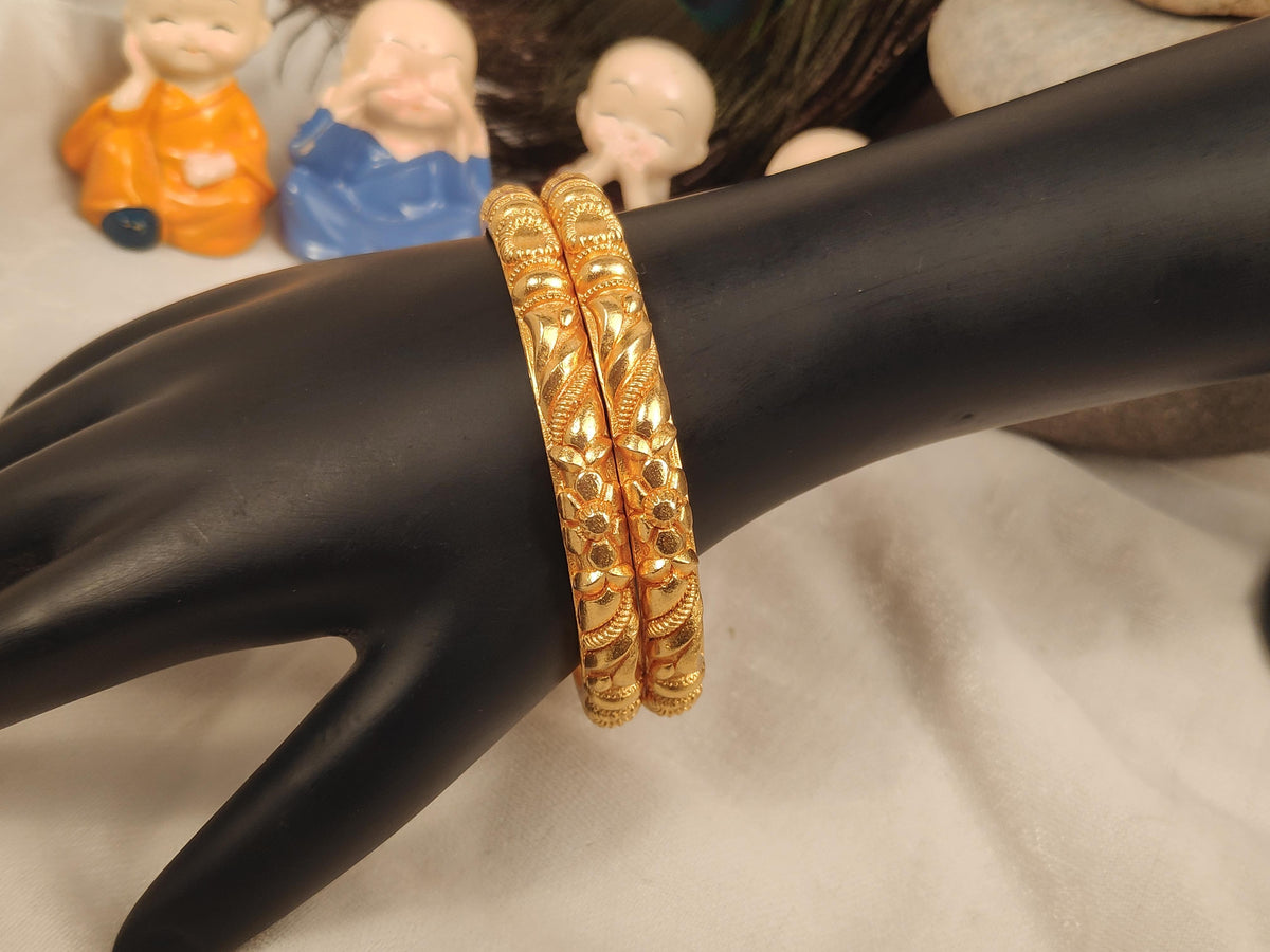 1 Gram Gold Plated Traditional Bangles for Women