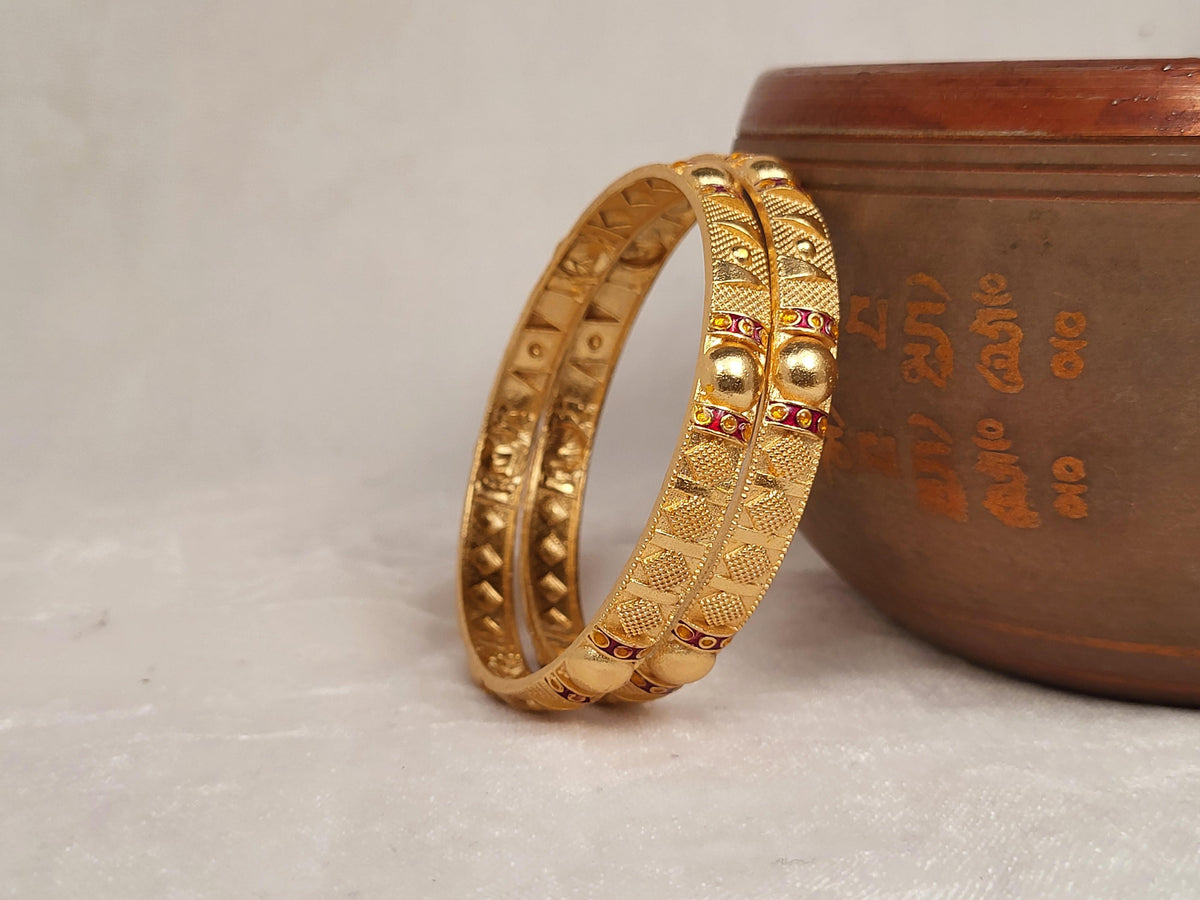 1 Gram Gold-Plated Brass Rajasthani Bangles