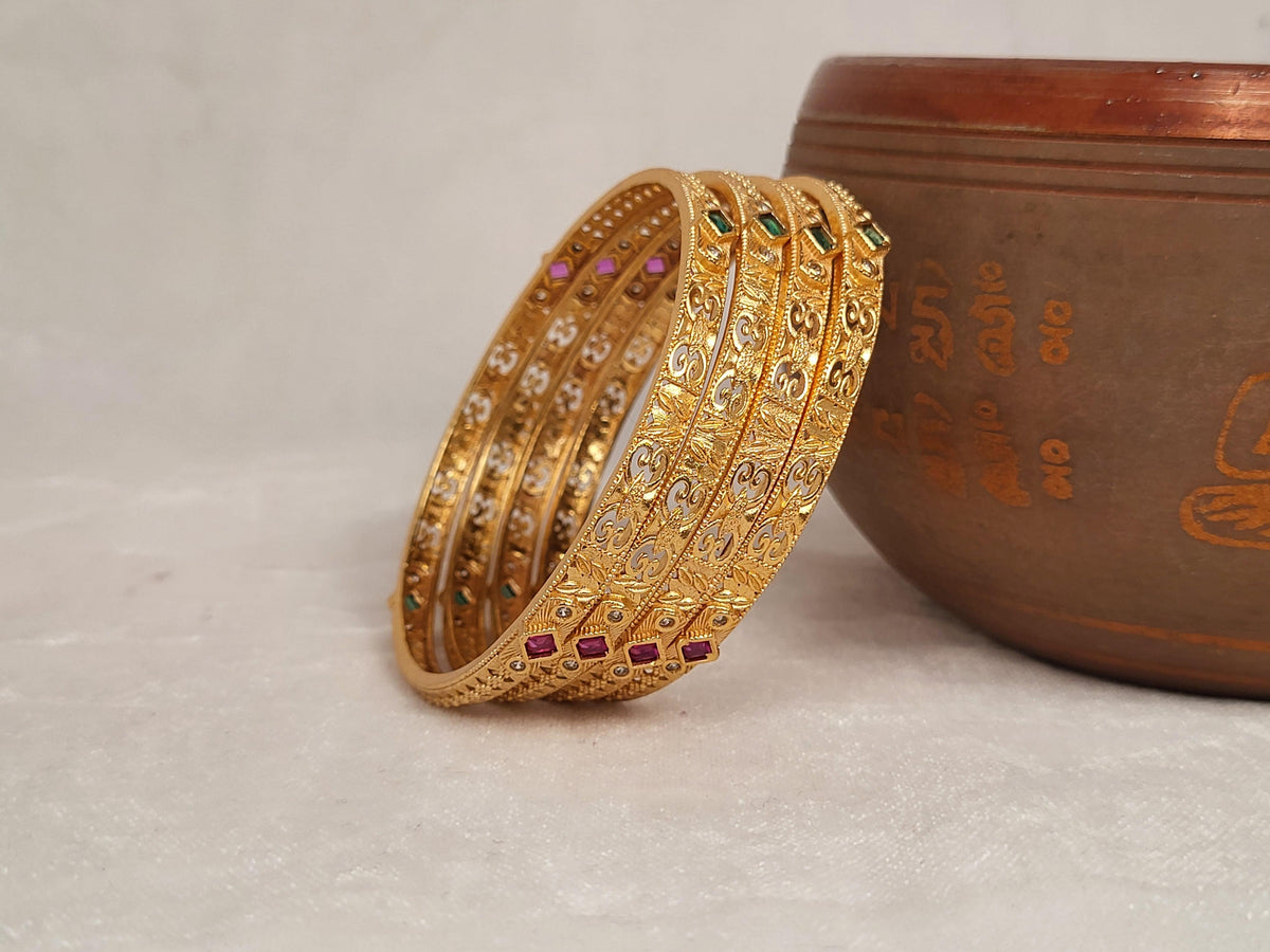 1 Gram Gold-Plated Brass Rajasthani Bangles