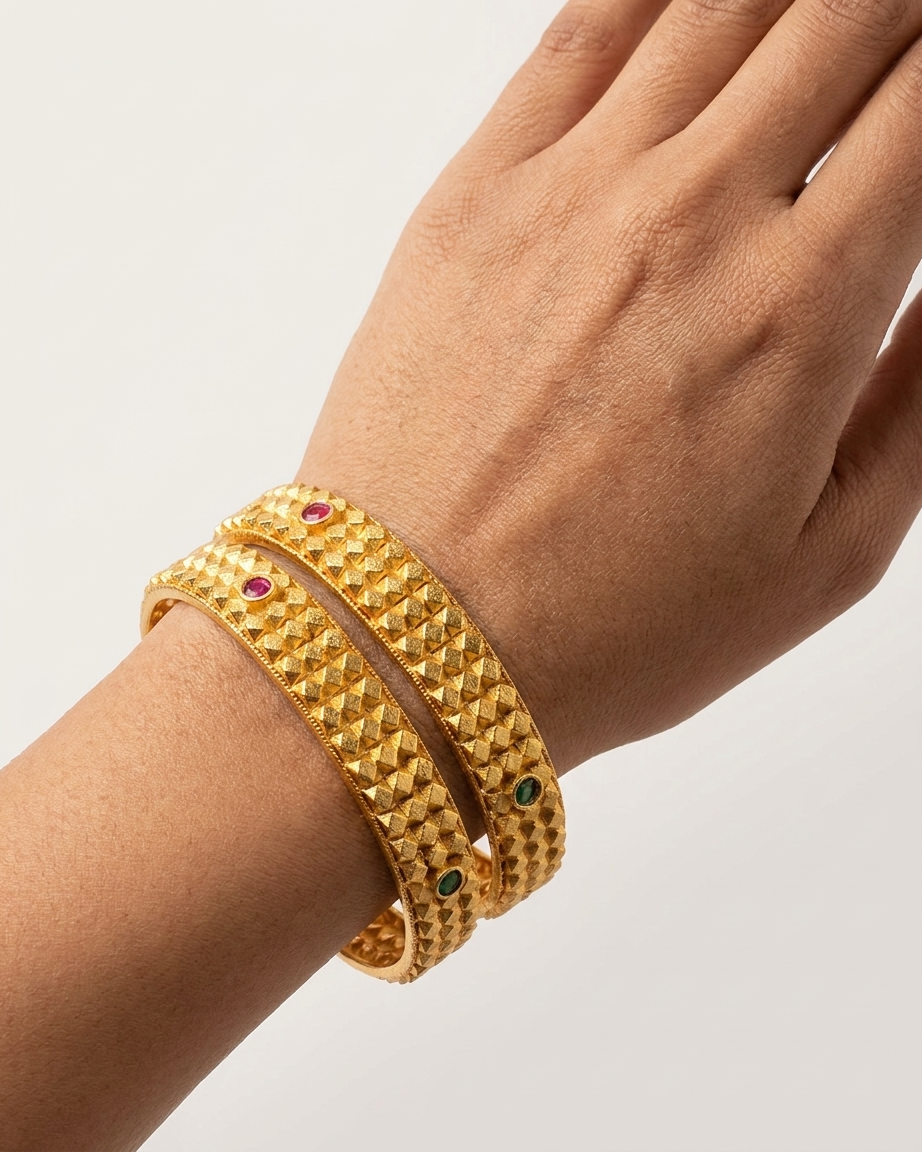 1 Gram Gold Plated Traditional Bangles for Women