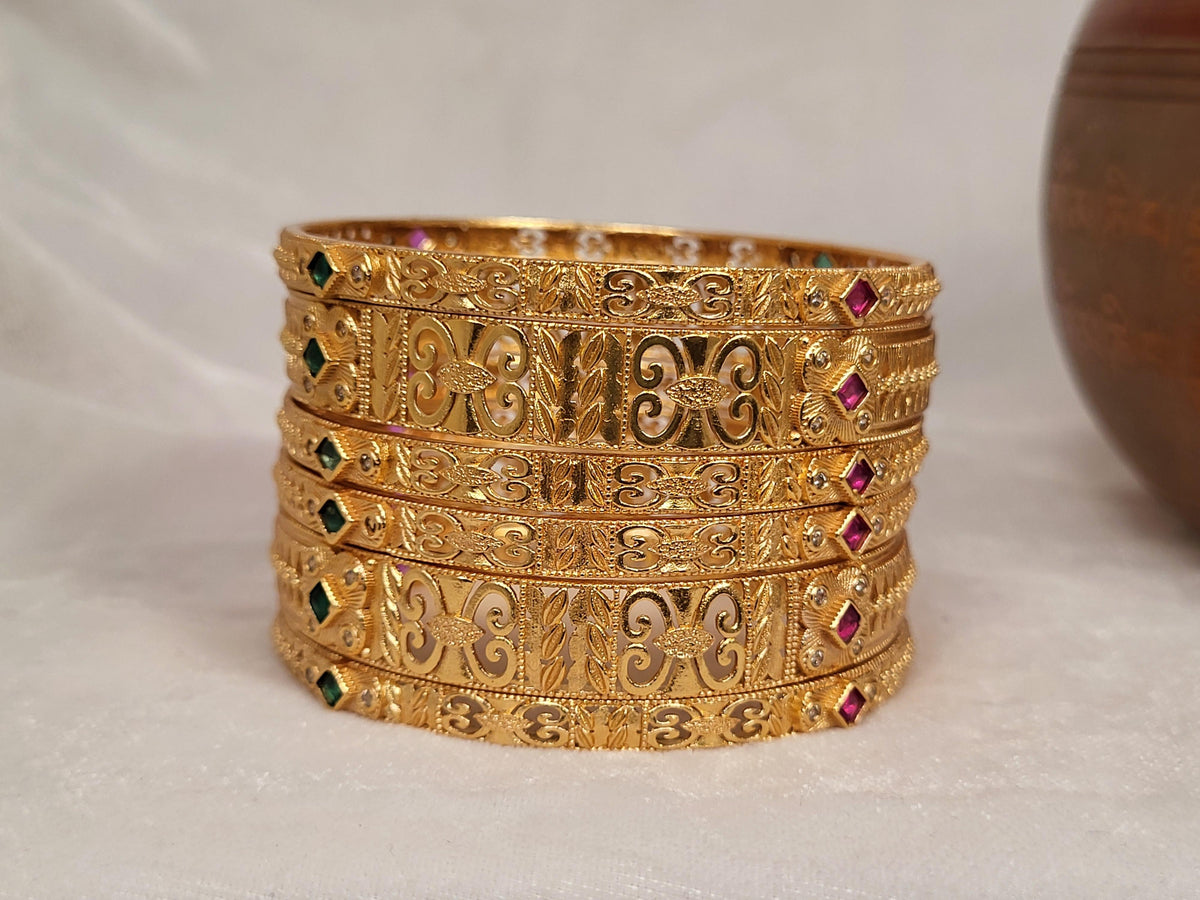 1 Gram Gold-Plated Brass Rajasthani Bangles