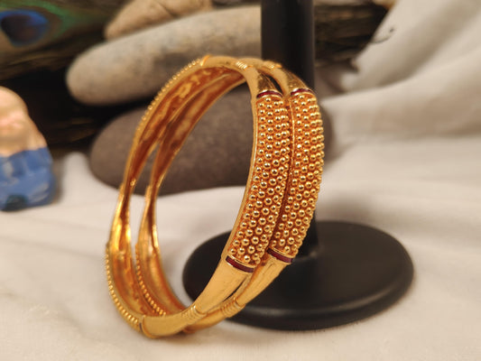 1 Gram Gold Plated Traditional Bangles for Women