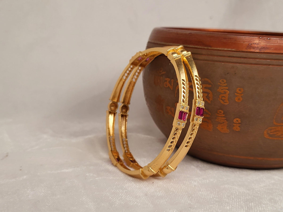 1 Gram Gold-Plated Brass Rajasthani Bangles