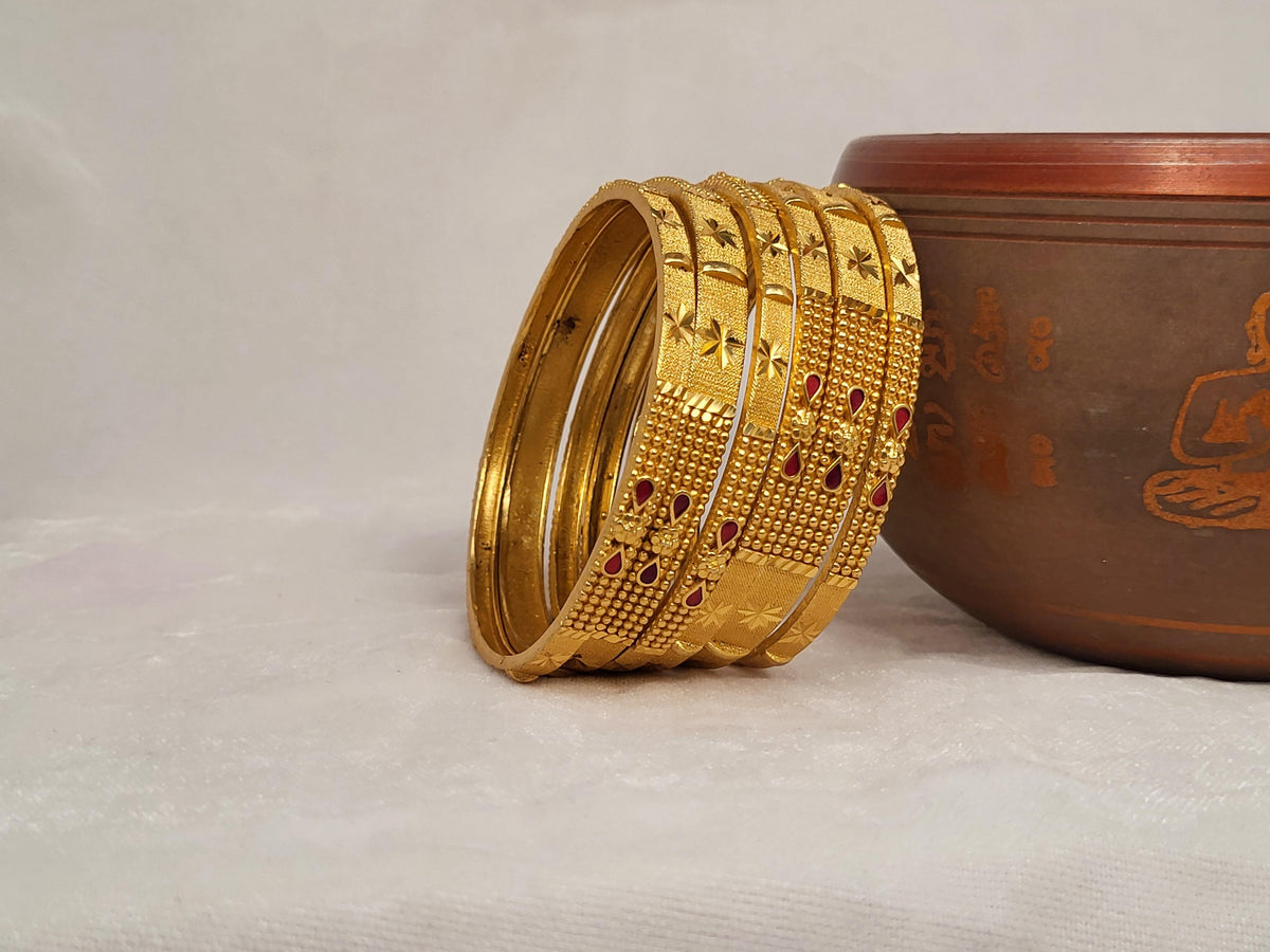 1 Gram Gold-Plated Brass Rajasthani Bangles