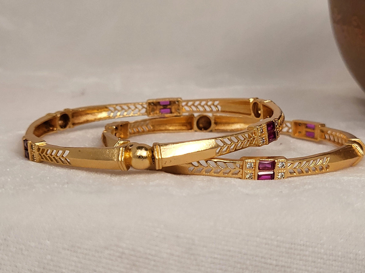 1 Gram Gold-Plated Brass Rajasthani Bangles