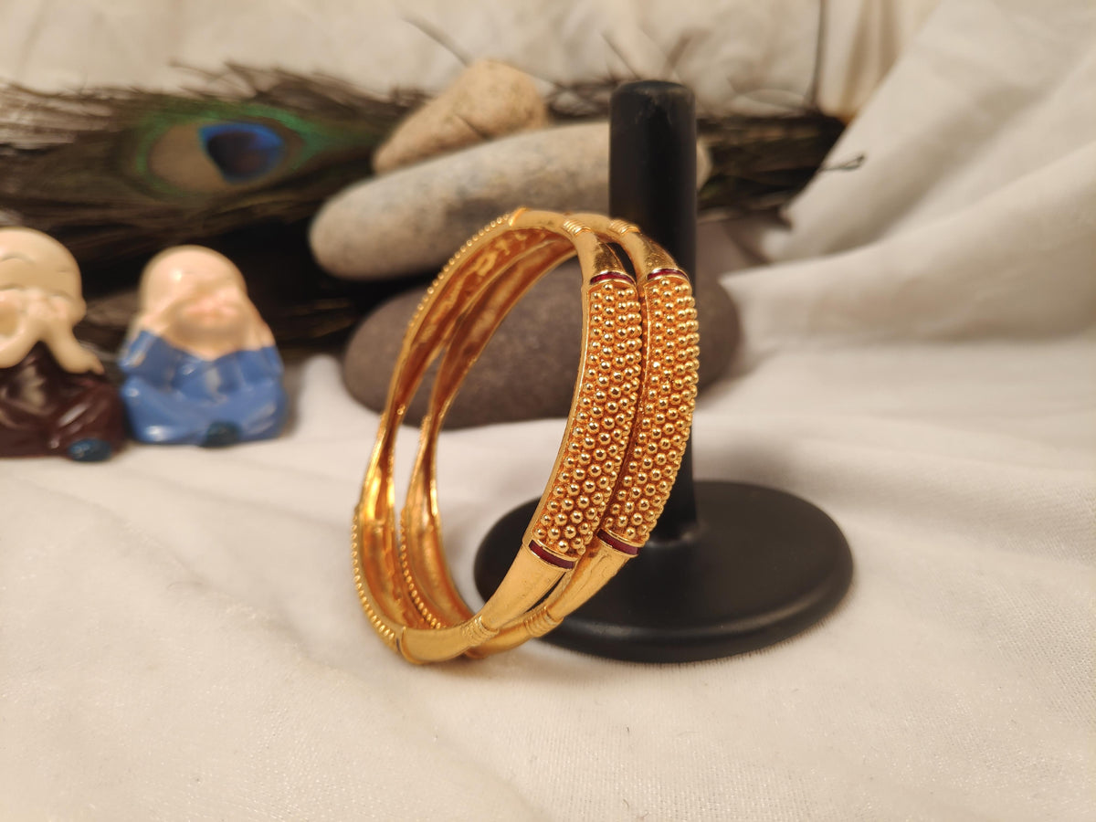 1 Gram Gold Plated Traditional Bangles for Women